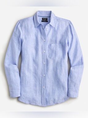 J. Crew Baird McNutt cross-dyed Irish linen Blue Button Down 4 slim